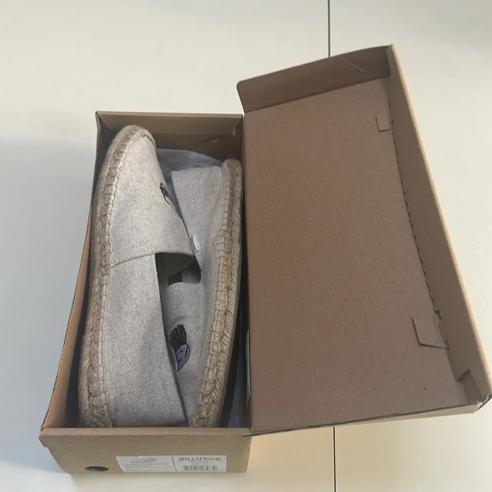 SOLUDOS X JASON PILAN slip-on espadrilles HAMBURGER & FRIES  size 10